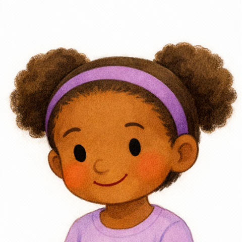 Allie Washington, age 8 — watercolor storybook portrait
