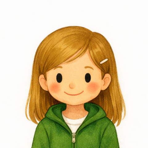 Harper James, age 7 — watercolor storybook portrait