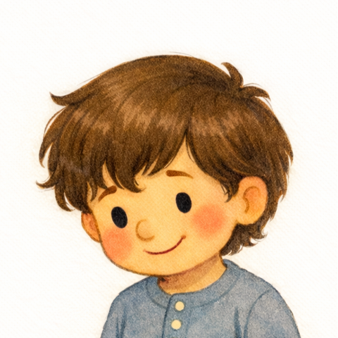 Liam Anderson, age 8 — watercolor storybook portrait