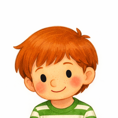 Owen Murphy, age 6 — watercolor storybook portrait