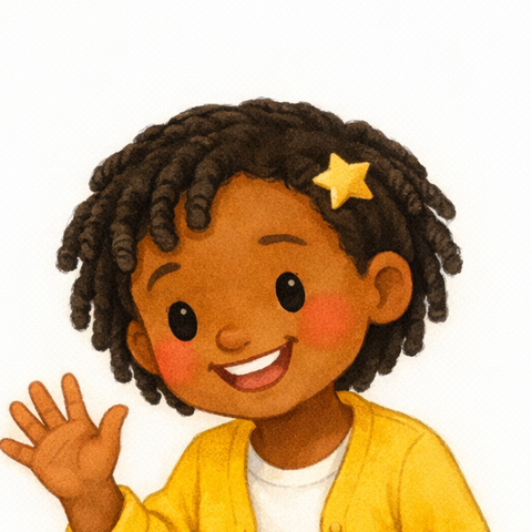 Ruby Collins, age 8 — watercolor storybook portrait