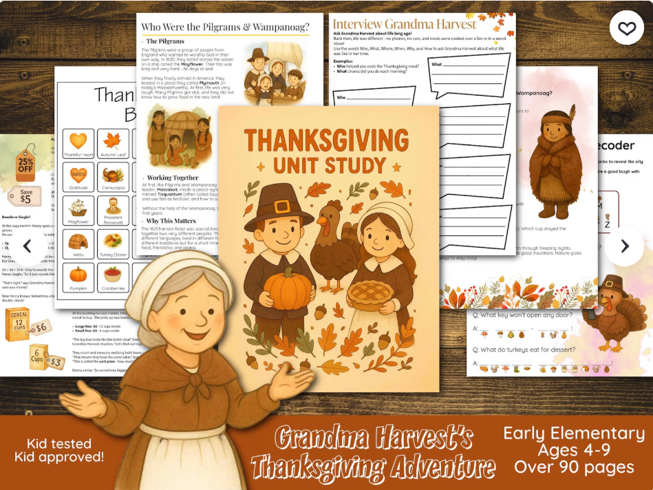 Grandma Harvest's Thanksgiving Adventure — unit study cover